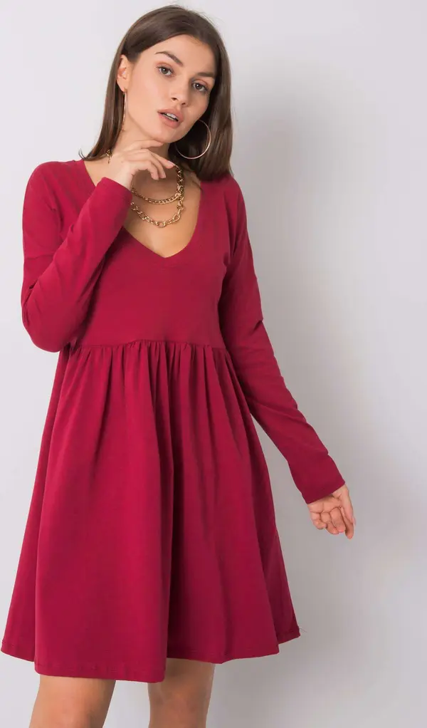 RUE PARIS Dress-RV-SK-6008.19X-burgundy
