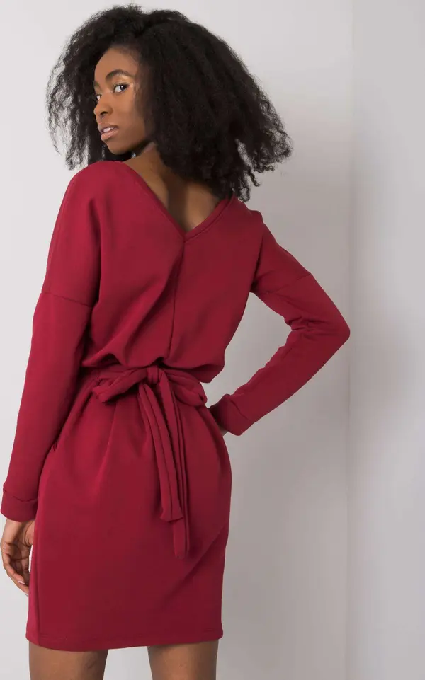 RUE PARIS Dress-RV-SK-6037.18X-burgundy
