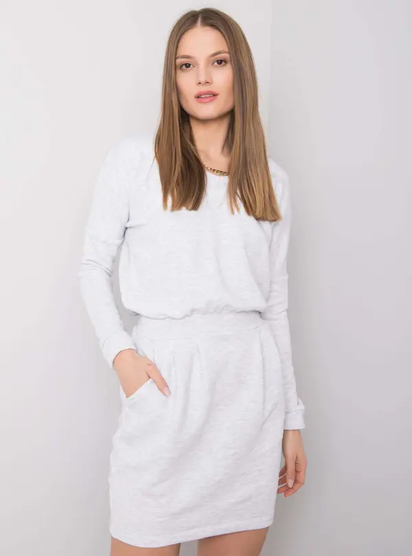 RUE PARIS Dress-RV-SK-6037.18X-light gray