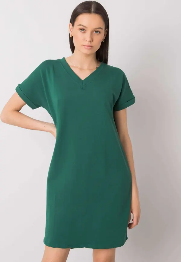 RUE PARIS Dress-RV-SK-6757.39P-dark green