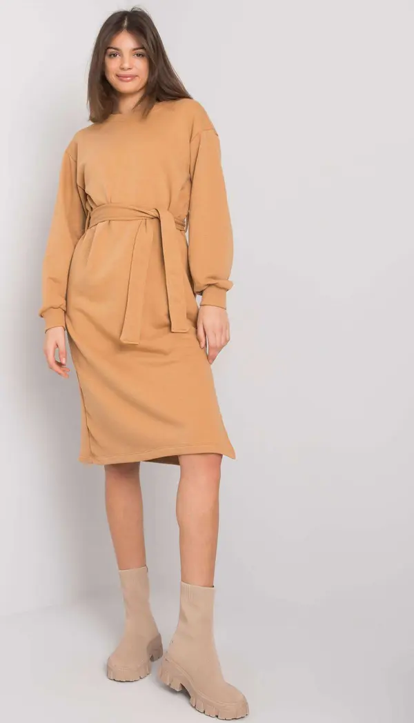 RUE PARIS Dress-RV-SK-7256.27P-camel