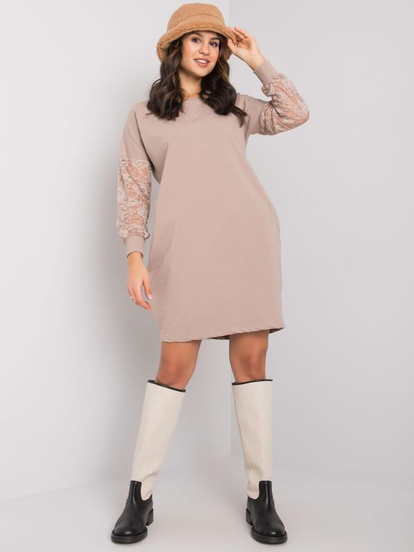 RUE PARIS Dress-RV-SK-7345.73-dark beige
