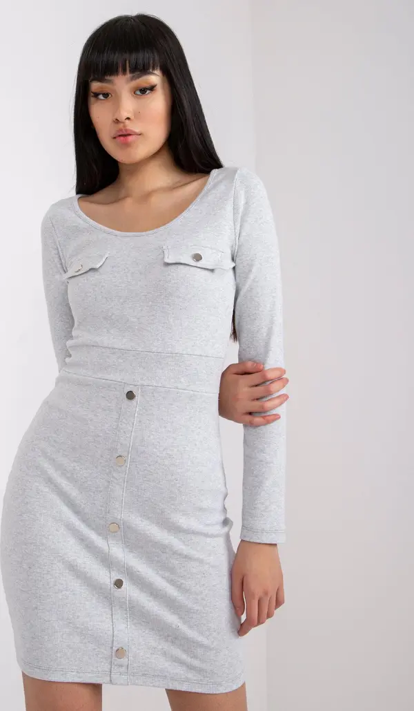 RUE PARIS Dress-RV-SK-7437.67-light gray
