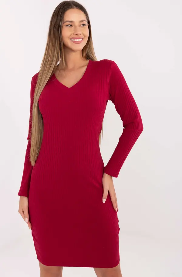 RUE PARIS Dress-RV-SK-A1050.08-burgundy