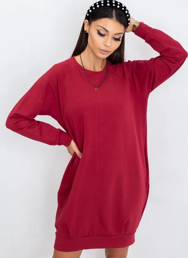 BASIC Feel Good Dress-RV-TU-5184.93P-burgundy