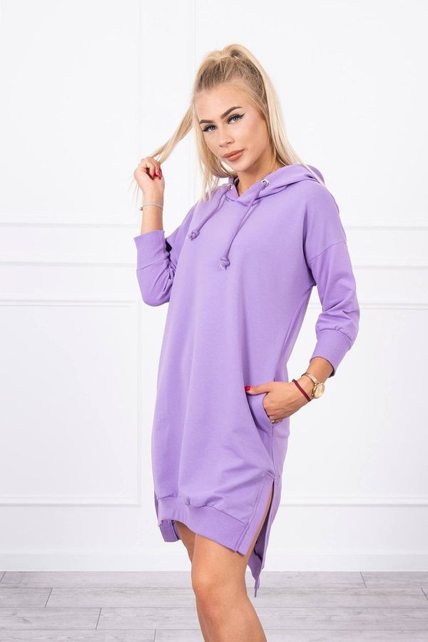 marka niezdefiniowana Dress with a hood and a longer back - purple