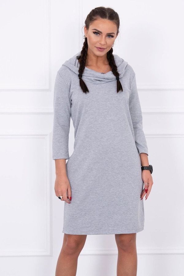 marka niezdefiniowana Dress with hood and pockets gray