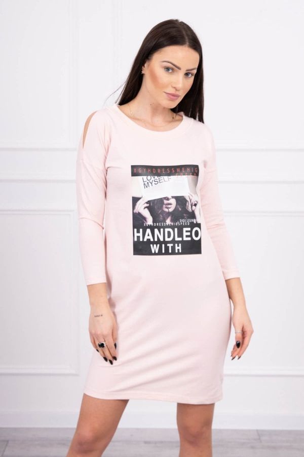 Kesi Dress with print Handle with powder pink