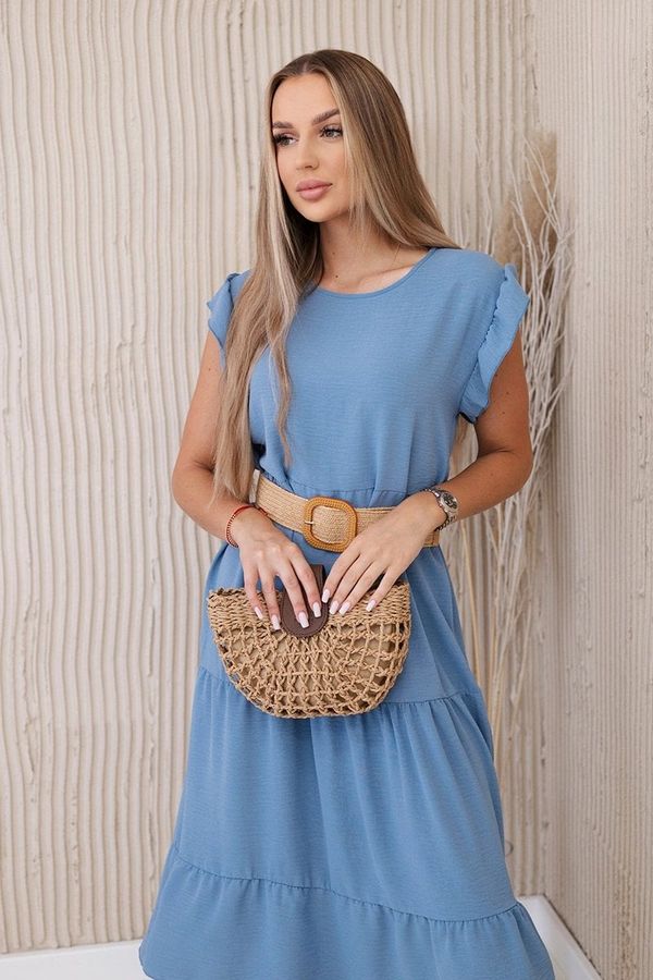Włoski Dress with ruffles denim