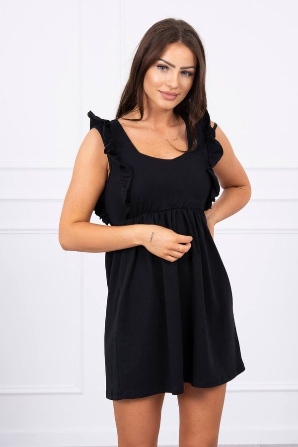marka niezdefiniowana Dress with ruffles on the sides black