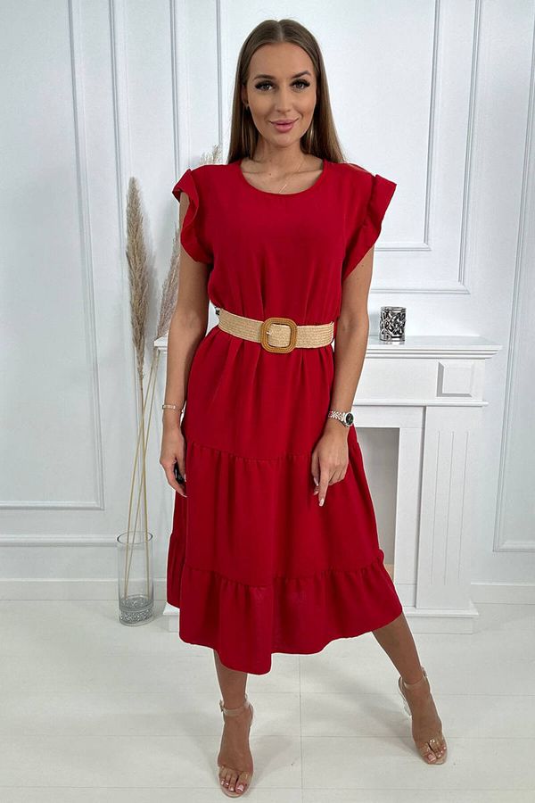 Włoski Dress with ruffles red