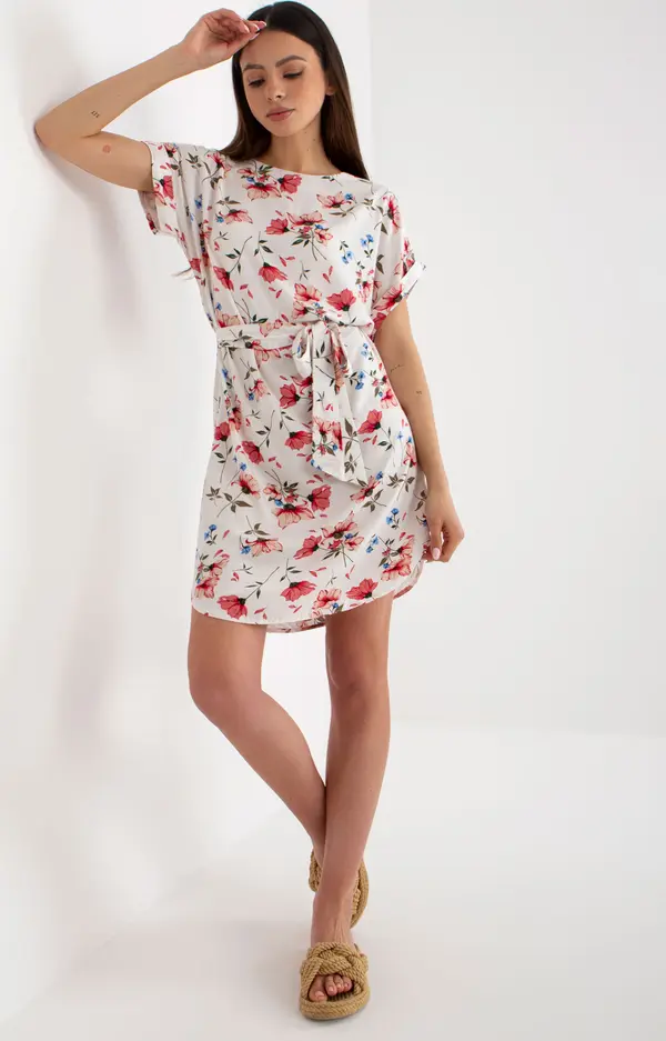 RUE PARIS Dress-WN-SK-661.71P-white-red