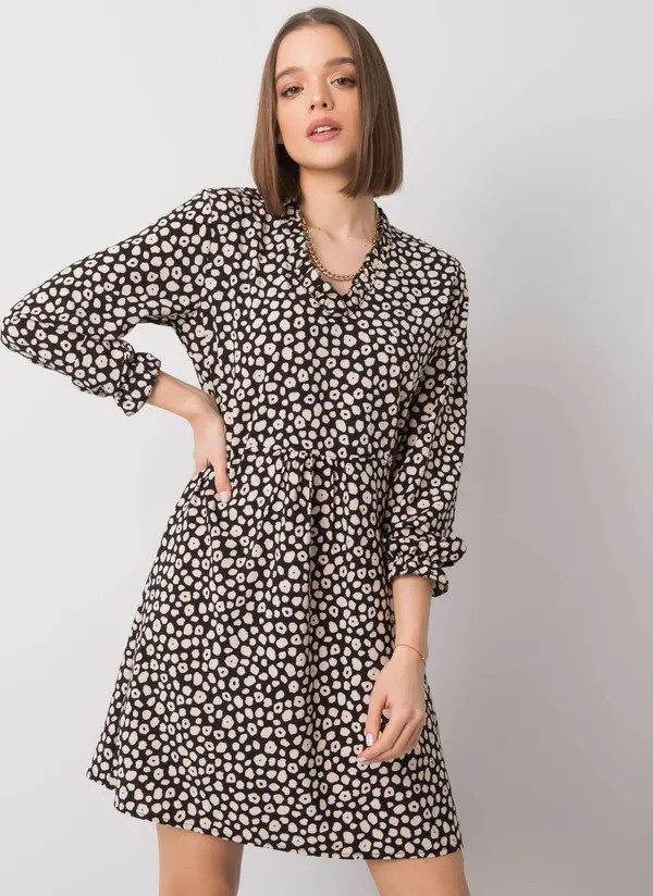 RUE PARIS Dress-WN-SK-R817.66-black-beige