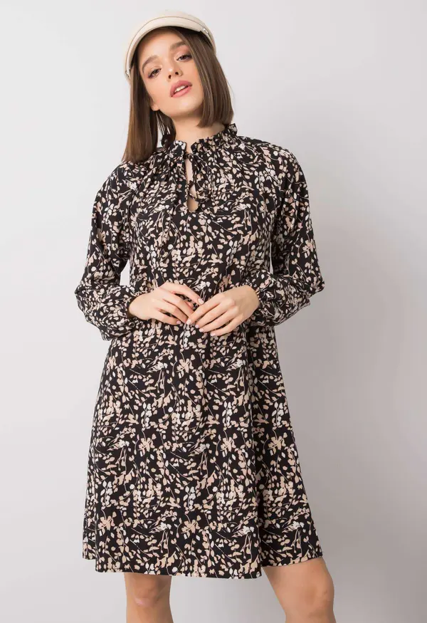 RUE PARIS Dress-WN-SK-R819-1.17-black-beige