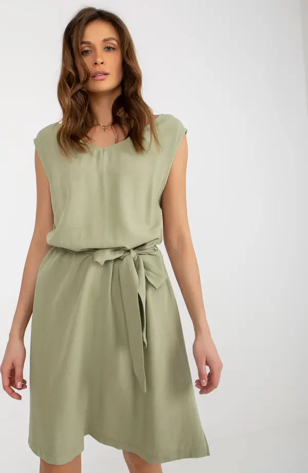 RUE PARIS Dress-WN-SK-VE38.32P-pistachio