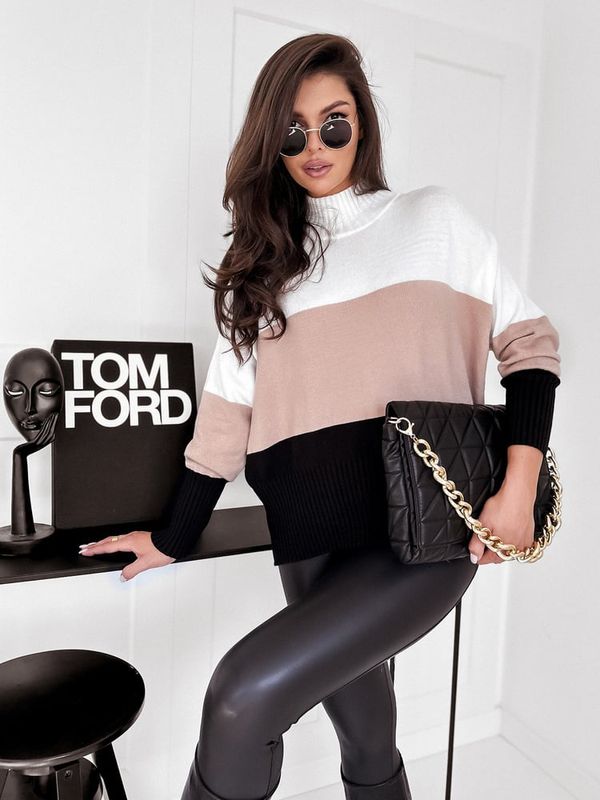 DStreet DStreet Sweter damski SERENE kamelowy