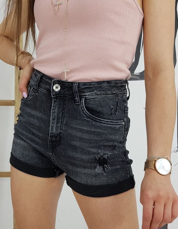 DStreet DStreet Szorty damskie jeansowe MEFINITY czarne