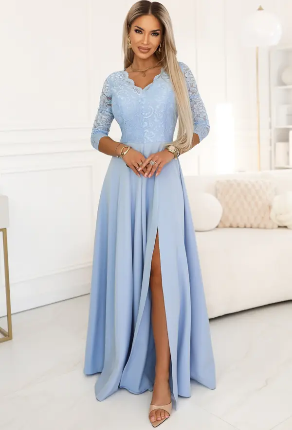 NUMOCO Дълга дантелена макси рокля Numoco