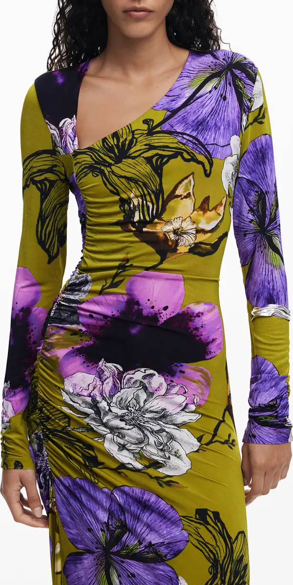 DESIGUAL Дълга рокля с флорален принт