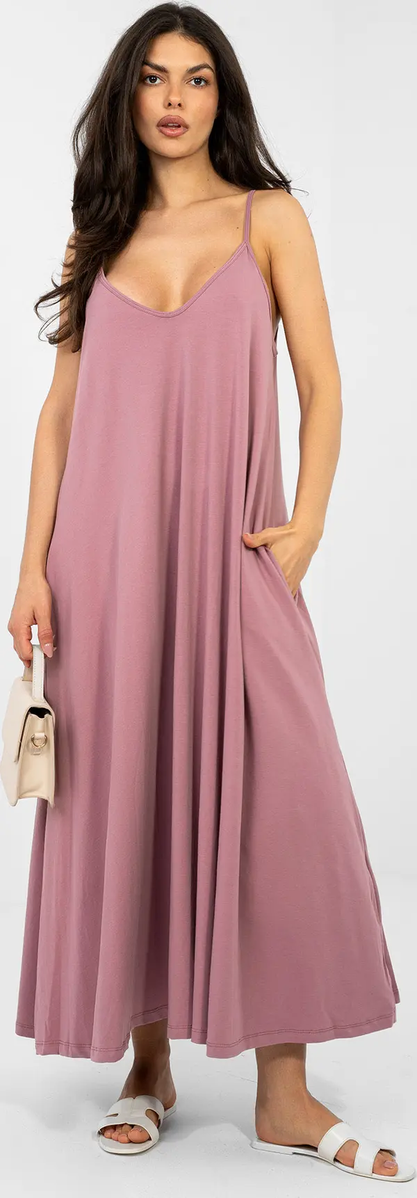 RUE PARIS Дълга розова макси рокля