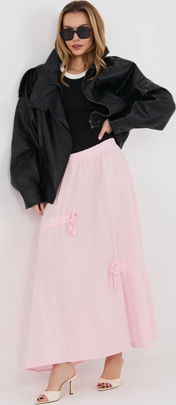 Italy Moda Дълга светло розова пола