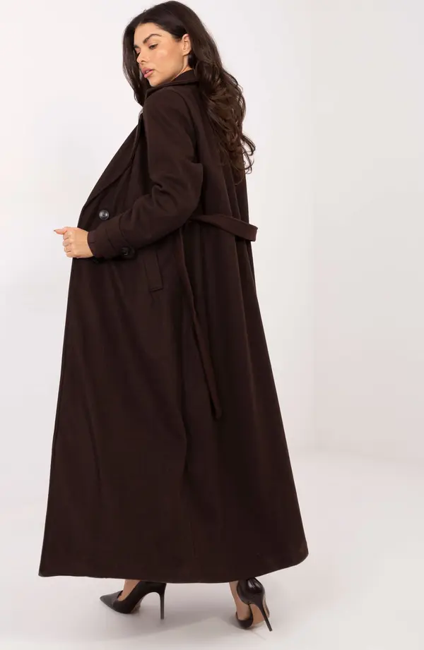 Factory Price Дълго кафяво палто