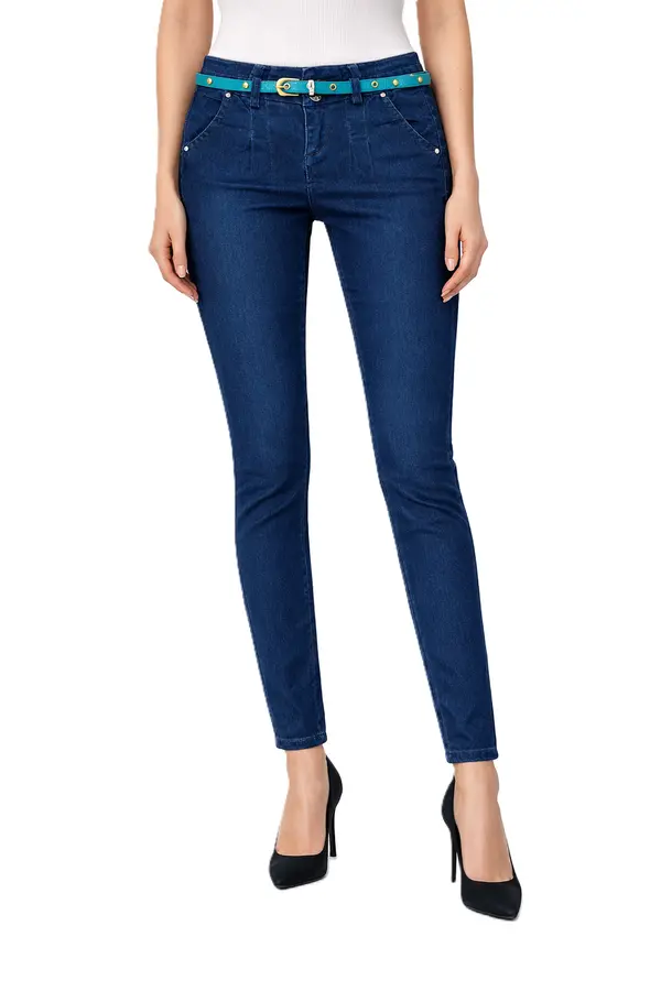 Trang Jeans Дънки Trang - дамски тесни дънки с колан