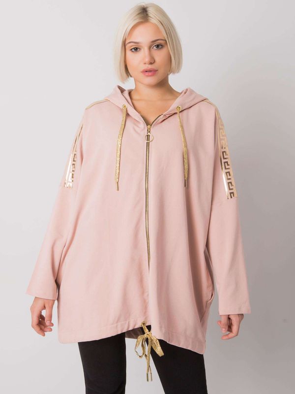 Fashionhunters Dusty Pink Zippered Sweatshirt Athens
