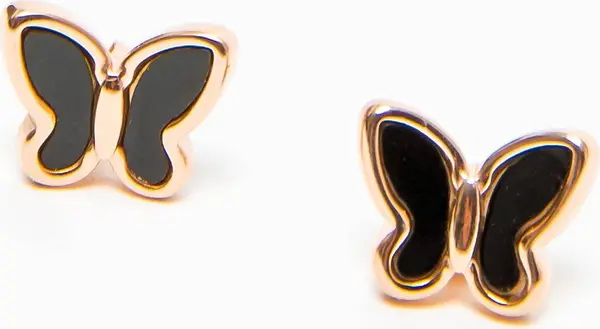 Yups Earrings with enamel butterfly black