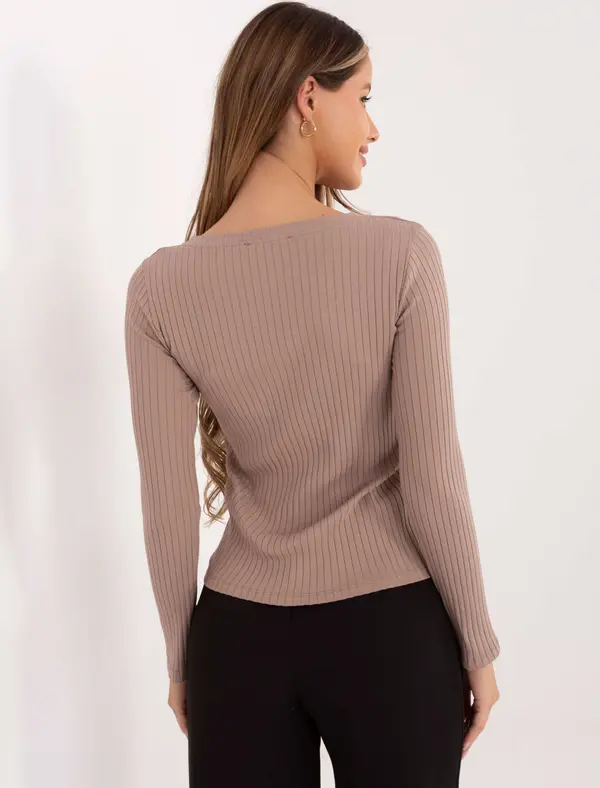 RUE PARIS Едноцветна блуза с дълъг ръкав