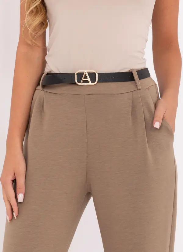 Factory Price Едноцветни панталони в тъмно бежово