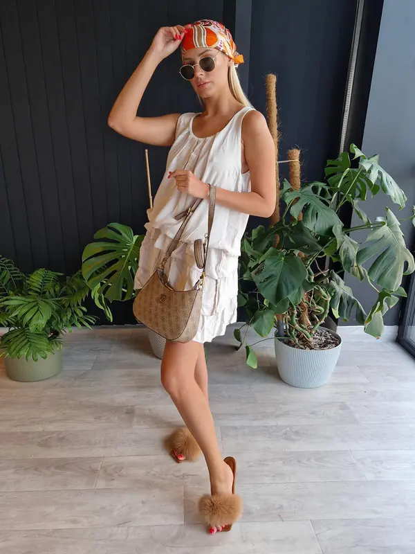 Edoti Edoti Bombshell dress with frills