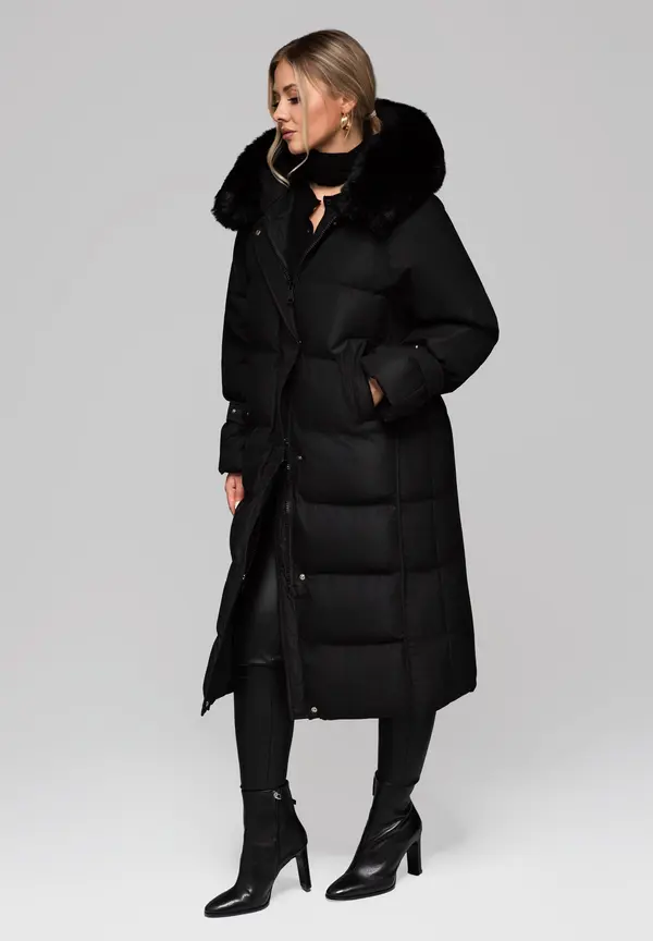 Edoti Edoti Women's long jacket with fur OW-JALJ-0107 v2