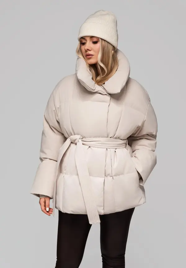 Edoti Edoti Women's quilted jacket with belt and collar OW-JAHP-0106 v2