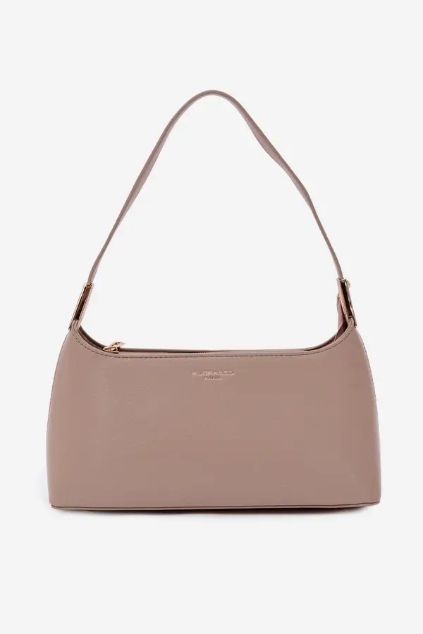 FLORA & CO Еко кожена чанта Flora&amp;Co, тъмнобежова