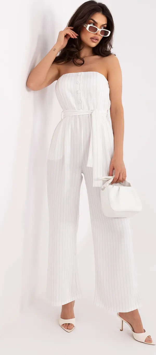 Italy Moda Екрю гащеризон с еластични набори