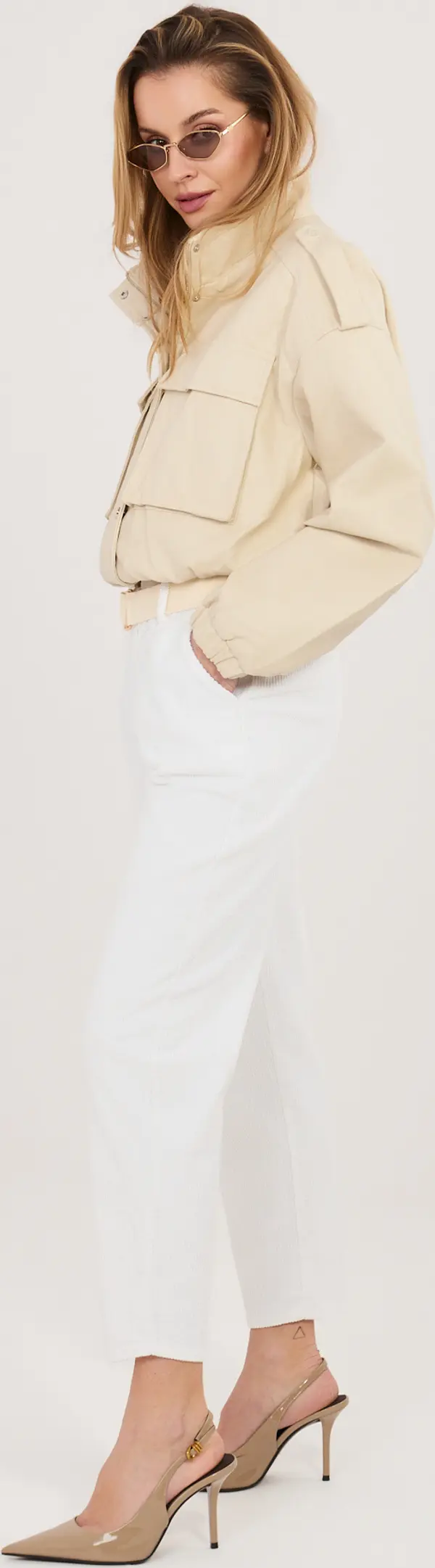 Italy Moda Екрю панталон с колан