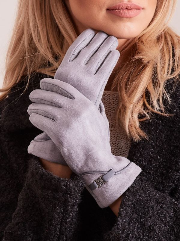 Fashionhunters Elegant grey gloves for women