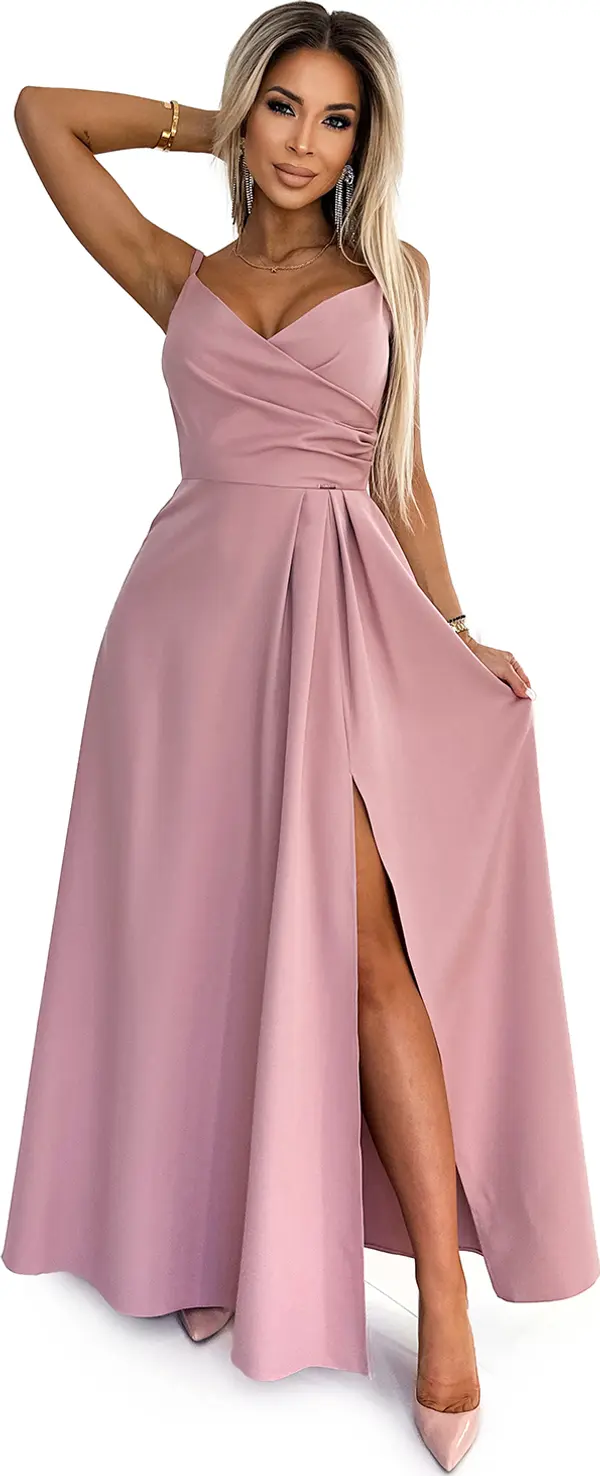 NUMOCO Elegant long maxi dress with straps Numoco