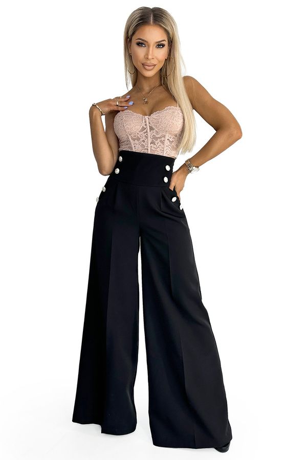 NUMOCO Elegant wide trousers with high waist Numoco