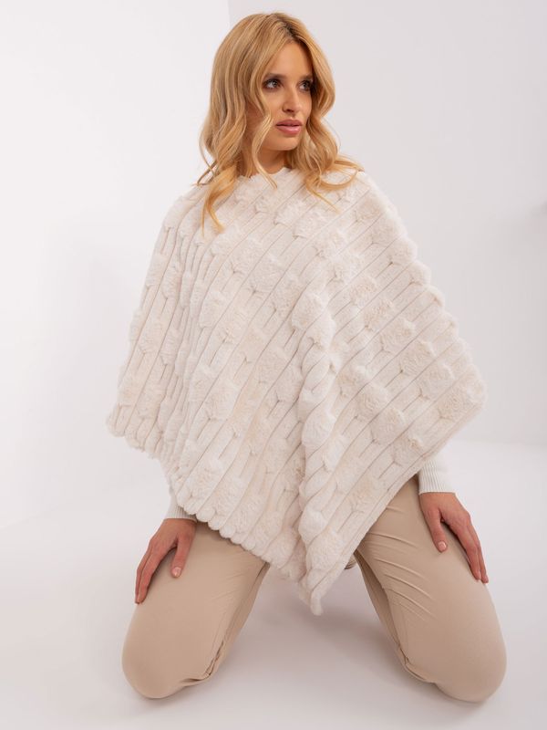 Fashionhunters Elegant women's poncho in ecru