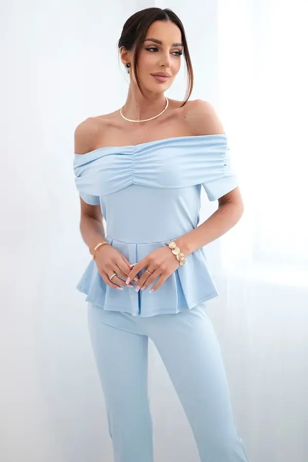 Kesi Włoski Елегантен дамски комплект с блуза и панталон