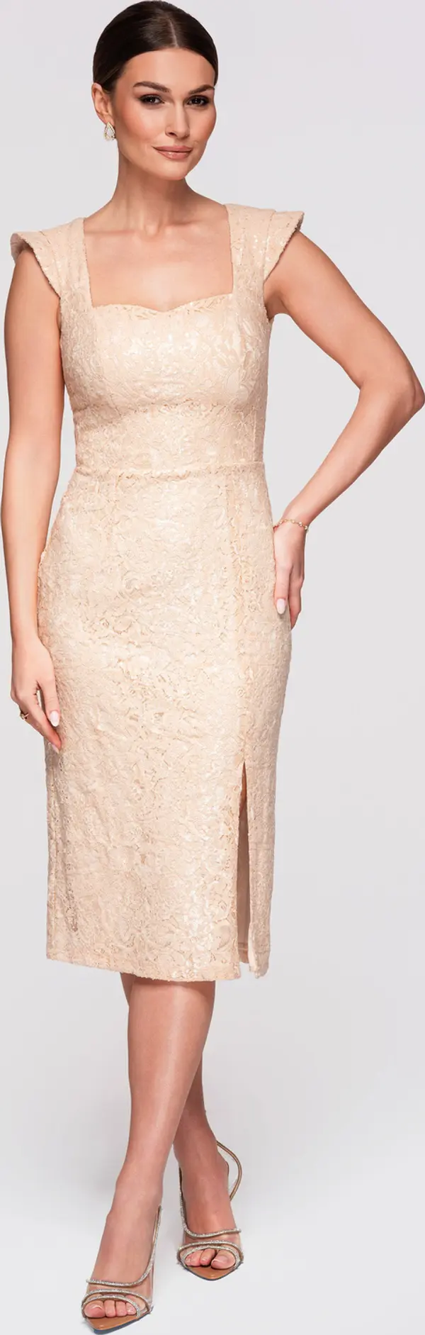 Edoti Елегантна коктейлна рокля от дантела