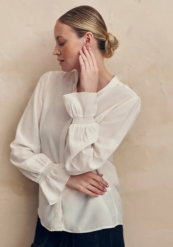 Tatuum Елегантна риза в цвят екрю с вискоза Lenzing™Ecovero™