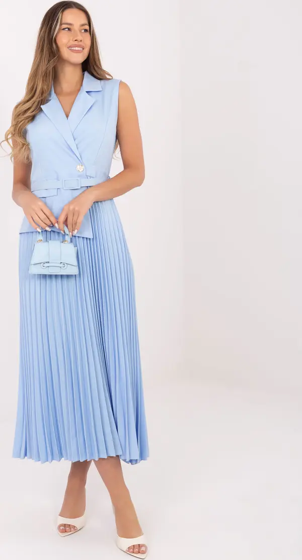 RUE PARIS Елегантна светлосиня рокля