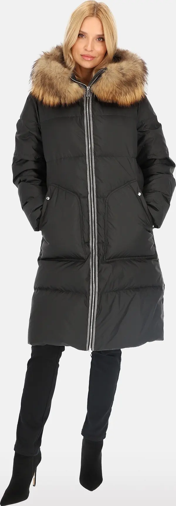 PERSO Елегантно дамско пухено яке PERSO