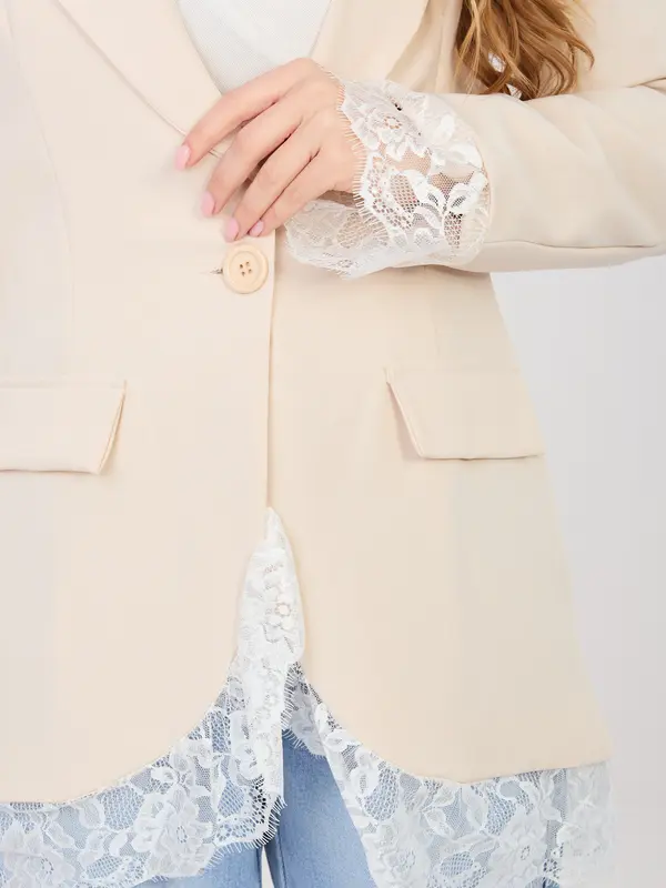 Factory Price Елегантно светло бежово яке