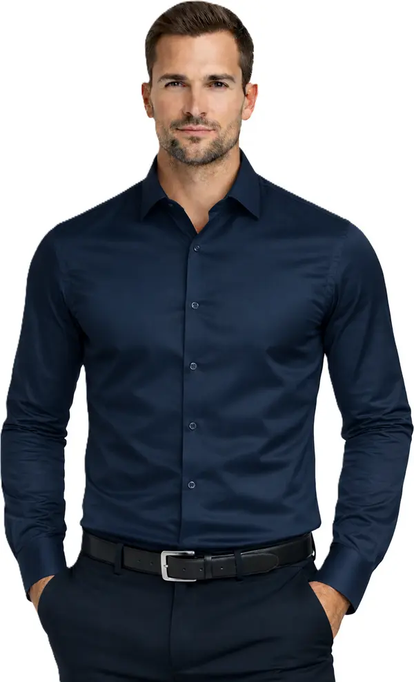 ESPADA Espada - Мъжка риза с нормална кройка - Тъмносиня