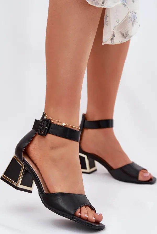 EVENTO EVENTO Дамски Сандали На Ток Черни Зения