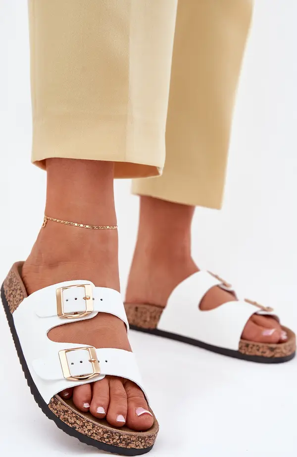 EVENTO EVENTO Дамски сандали с катарами от еко кожа бели Iskira